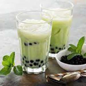 Trà sữa cafe + bạc hà / Matcha + sữa dừa - M