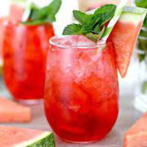 Dâu + dưa hấu+ bạc hà